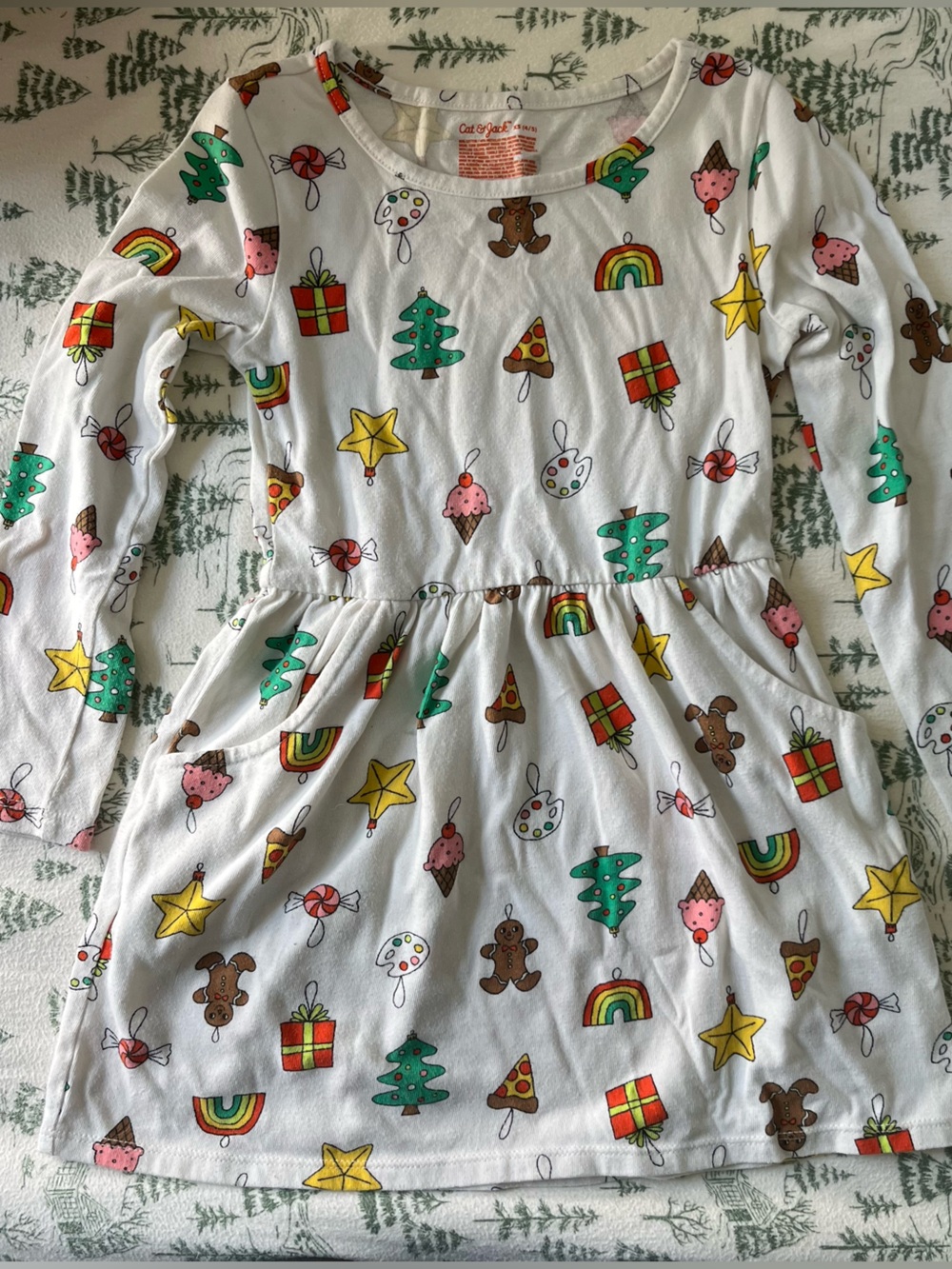 Cat & Jack Holiday Ornament Dress size XS 4/5